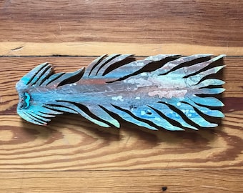 Hand Carved Wooden Fish: Whimsical Salvage Wood Beach Decor
