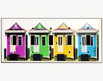 5 toggle Light Switch Cover, New Orleans Shotgun houses, colorful, green, gold, purple, home decor gift under 50, lighting, switch cover