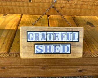 Grateful Dead Salvage Wood Sign, New Orleans Street Tile Art