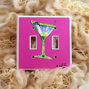 Light Switch Cover, Pink Martini cocktail, Bar Art, photograph, kitchen art, double switchplate, single switchplate, triple switchplate