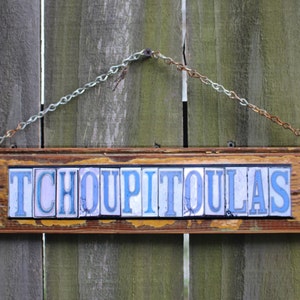 New Orleans Art, Street tile photographic lettering, Tchoupitoulas Street, Uptown New Orleans,  sign, gift under 40, wedding New Orleans