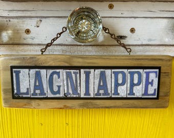 Lagniappe Salvage Wood Sign: New Orleans French Quarter Art