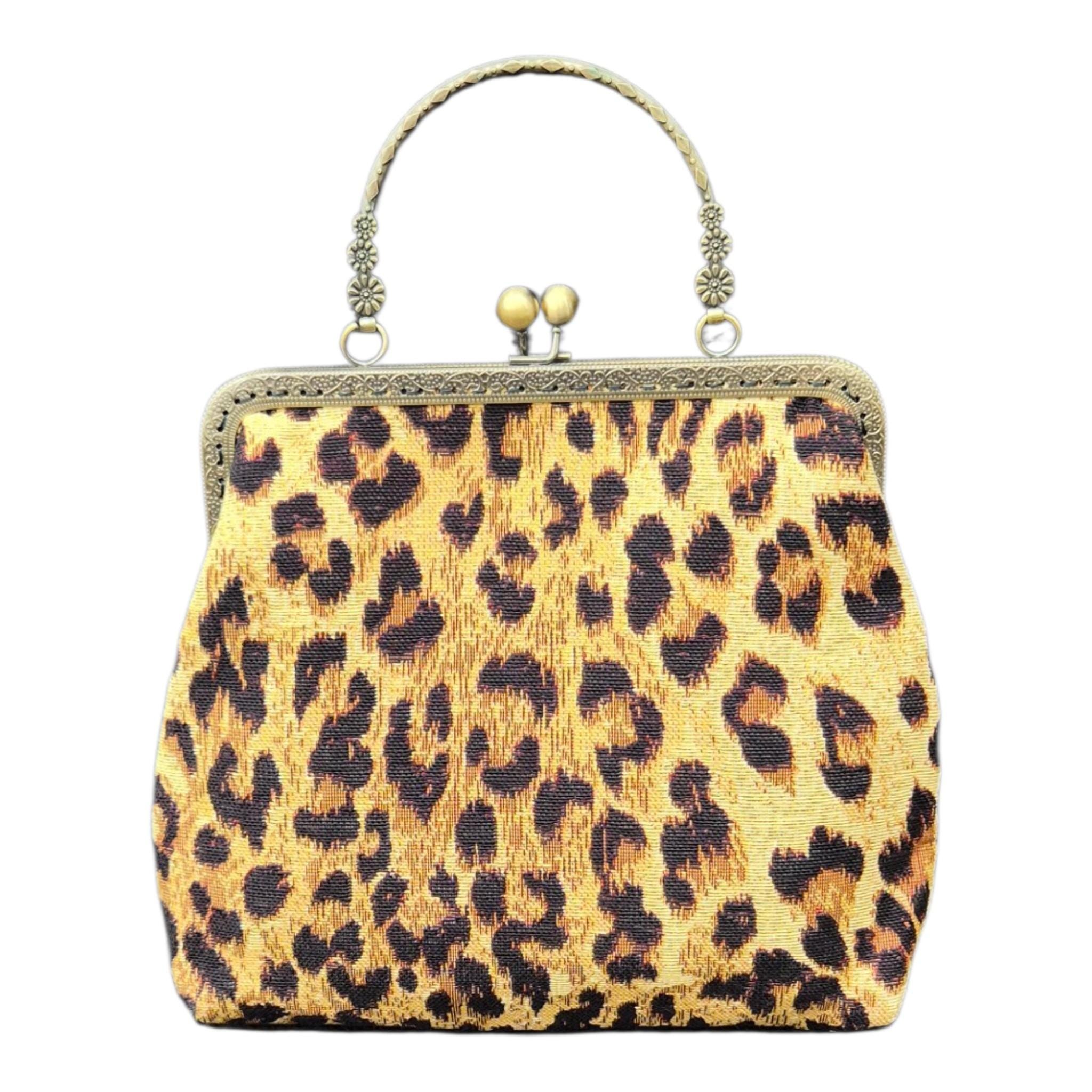 Leopard Kiss Lock Bag - Etsy