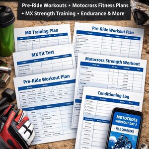 Motocross Fitness Planner, Workout & Endurance Tracker (PDF)