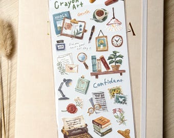 Crayon Art Sticker Sheet, Mind Wave, Japanese Stationery