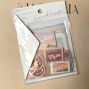 ピンクの風景ステッカーフレーク、40枚入り、マインドウェーブ、日本の文房具