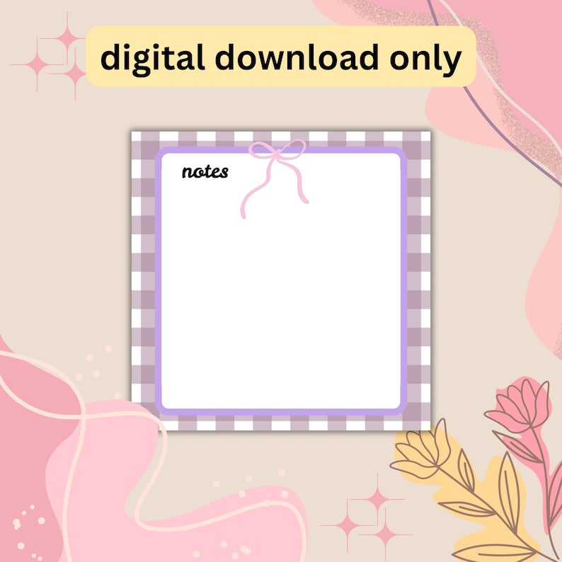 Coquette Aesthetic Printable Template | Post-it’s | Sticky Notes | Bows ...