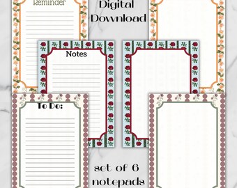 Imprimible floral Shabby Chic, papelería floral vintage, papel de escribir estilo cottagecore, página romántica con flores antiguas, papel de escritorio femenino