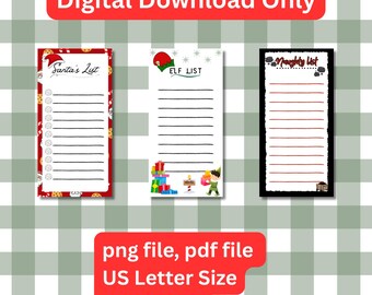 Lista de tareas navideñas de Papá Noel, elfos y niños traviesos (Bloc de notas digital para descargar)