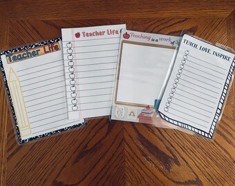 Bloc de notas laminado con diseño de profesor, blocs de notas reutilizables, papel de escritura inspirado en el profesorado