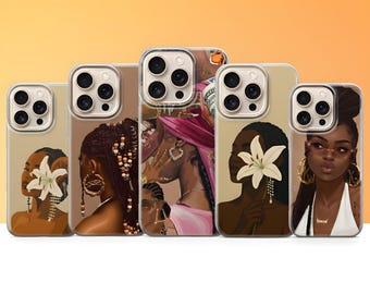 Afro Girl Magic Phone Case, Black Woman Collage Cover for iPhone 17 Pro Max, 16e, 15, 14, 12, Samsung S26 Ultra, S25 FE, A56, S24, Pixel 10