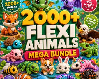 2000+ Flexi Animals STL Collection | Articulated 3D Print Files | Print-in-Place Bundle (Digital Download)