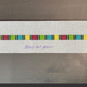 Vintage Needlepoint Dog Collar Canvas - Whimsy and Grace - no.11391