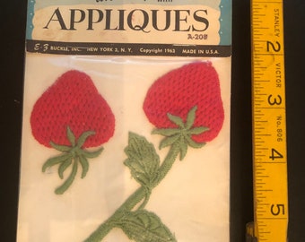 Juicy vintage strawberry appliques -- E-Z Schiffli Motifs