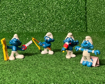 Vintage Schleich Peyo PVC Smurf Toy Collectible Figures