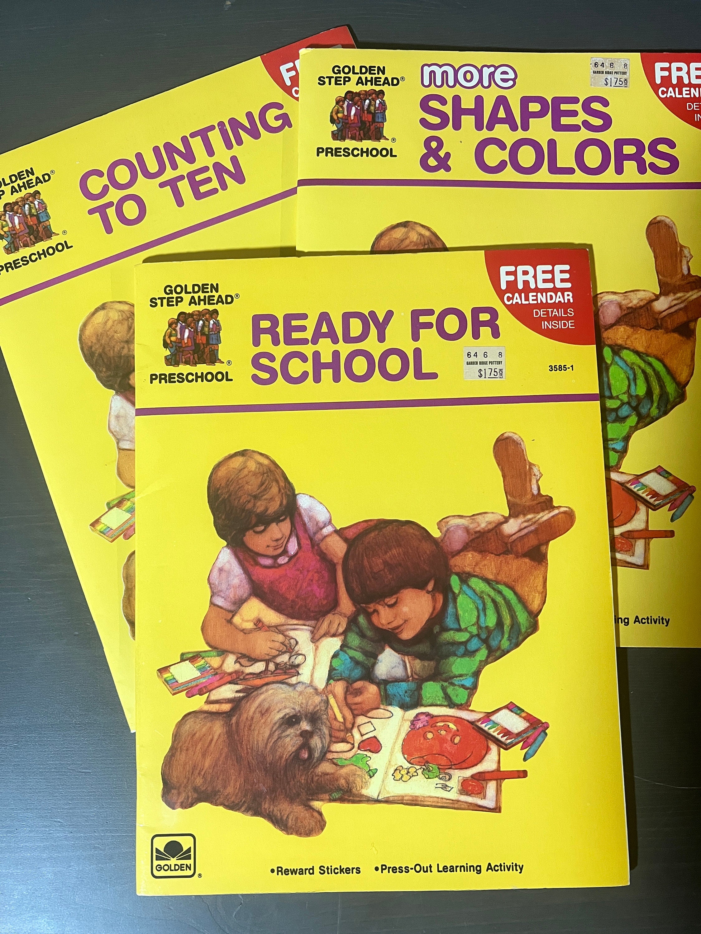 Vintage 1980's Golden Step Ahead Preschool Books. Homeschool Early