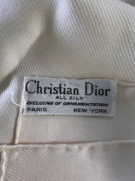 Vintage Christian Dior White Silk Scarf - image 2