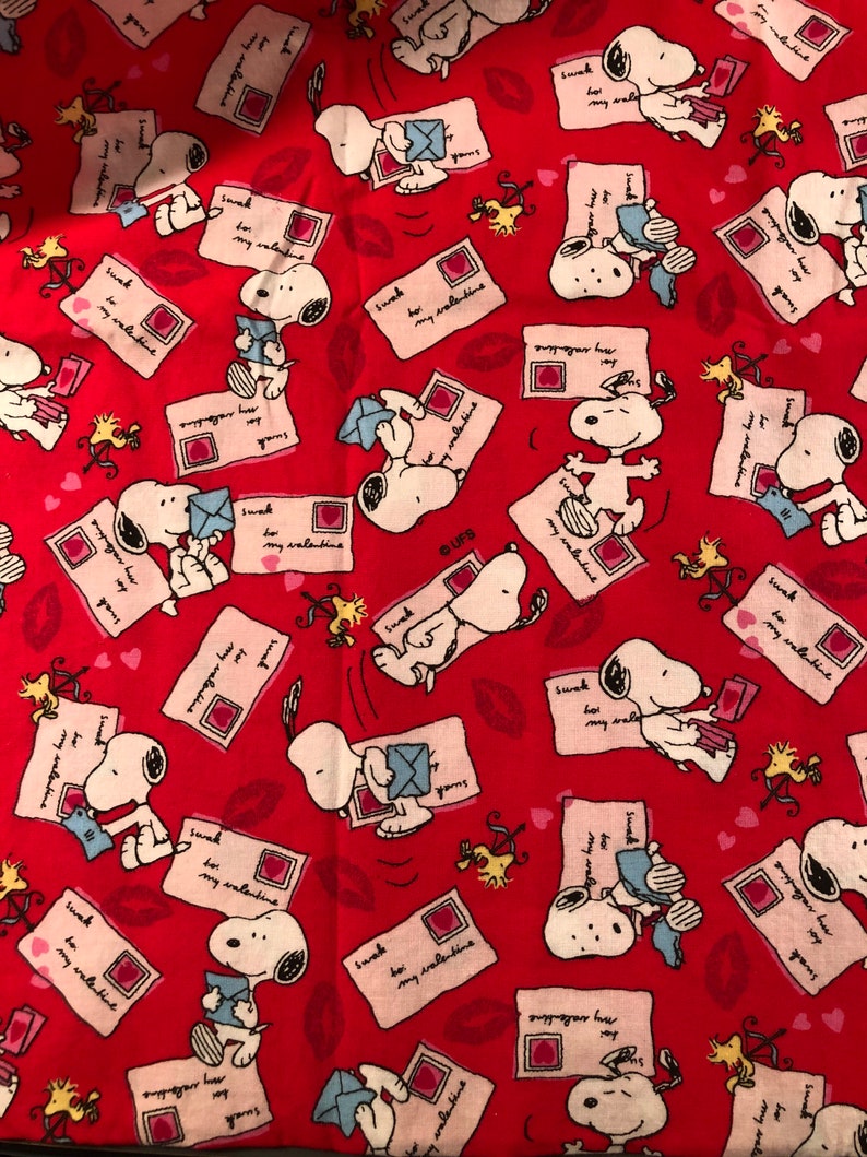 Snoopy Valentine's Day Fabric 1 Yard X 45 Wide Etsy