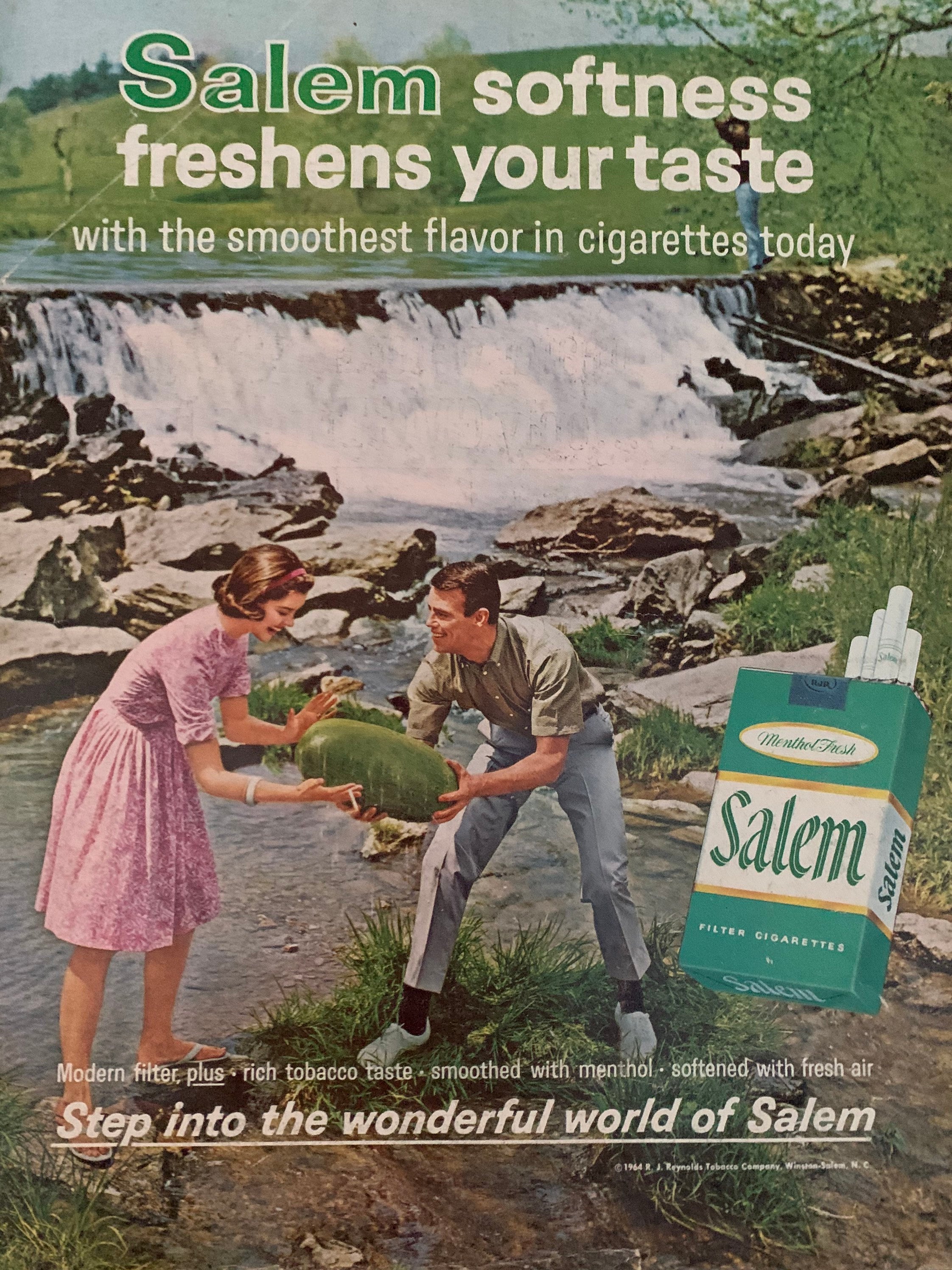 Vintage Ad Lot Cigarette Smoking Salem — Collage Art Craft Supplies