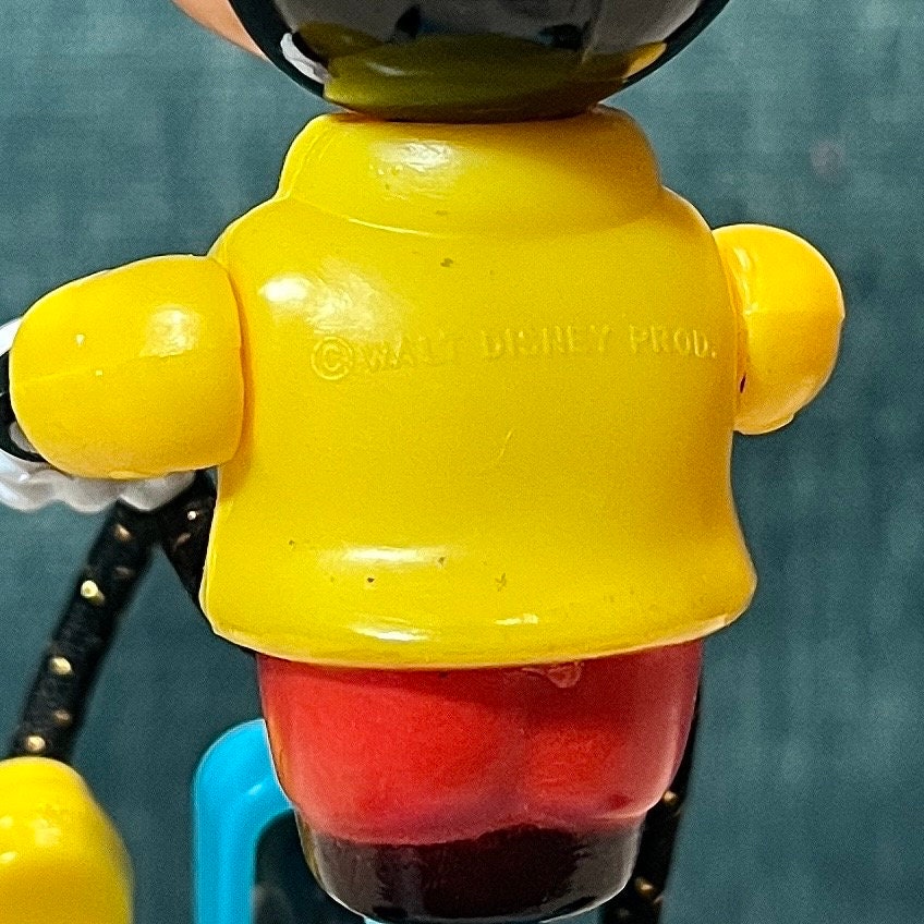 Mickey Mouse on a Bike Vintage Toy. 1977 Gabriel Industries