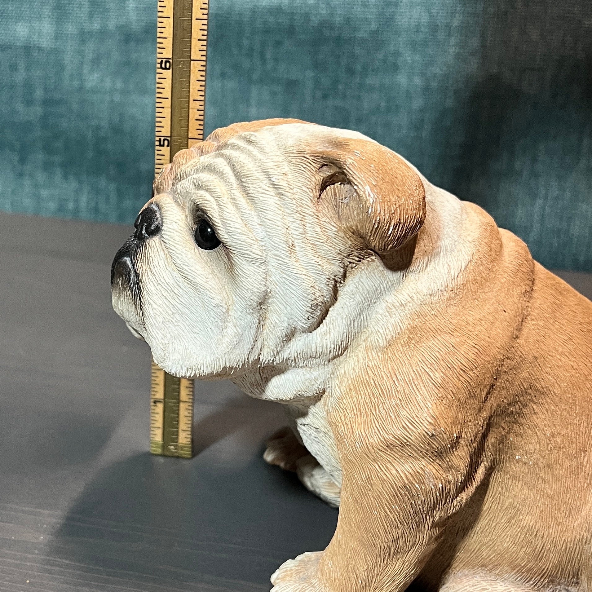 Vintage Fawn Bulldog 179 Sandicast Sculpture 1984 Sandra Brue With