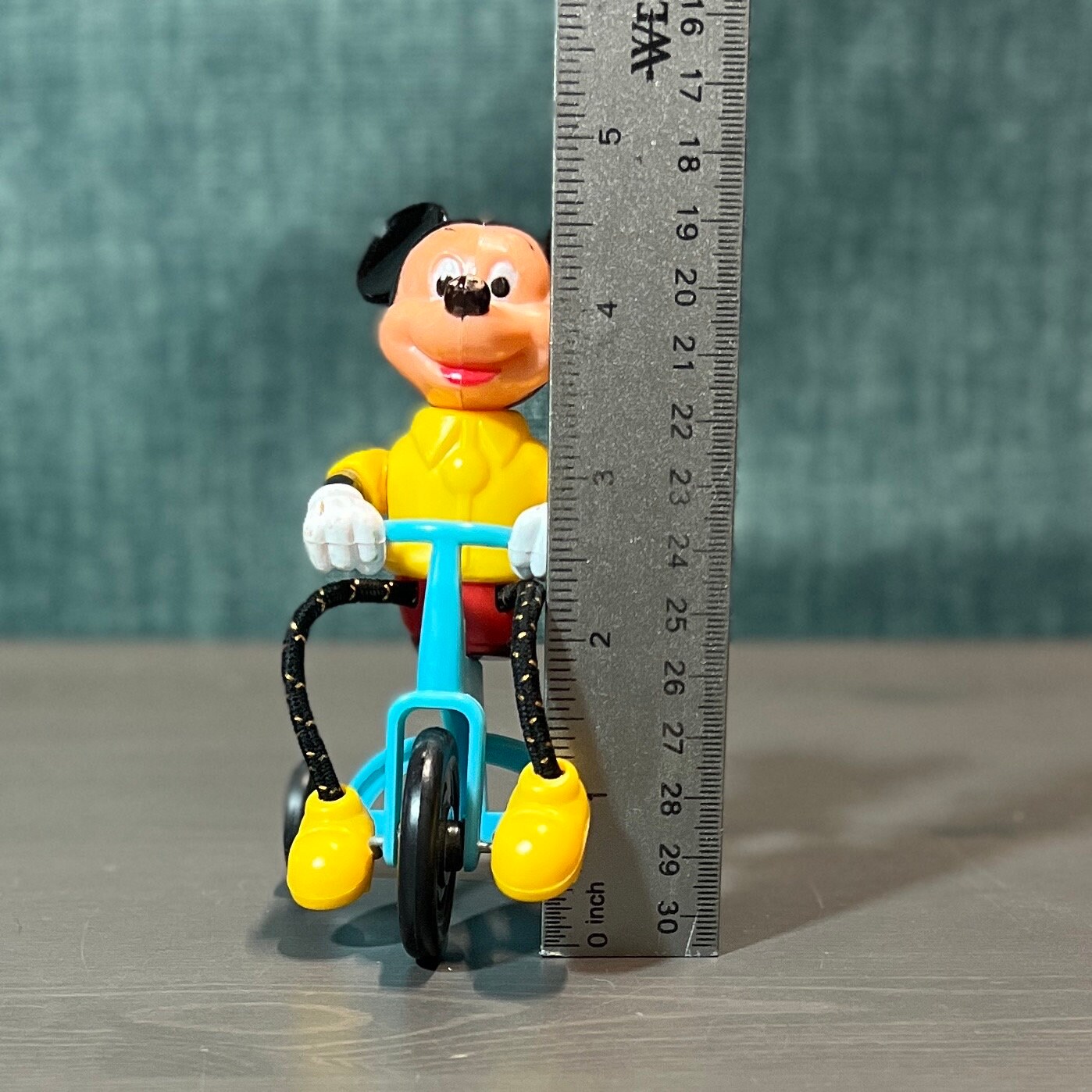 Mickey Mouse on a Bike Vintage Toy. 1977 Gabriel Industries