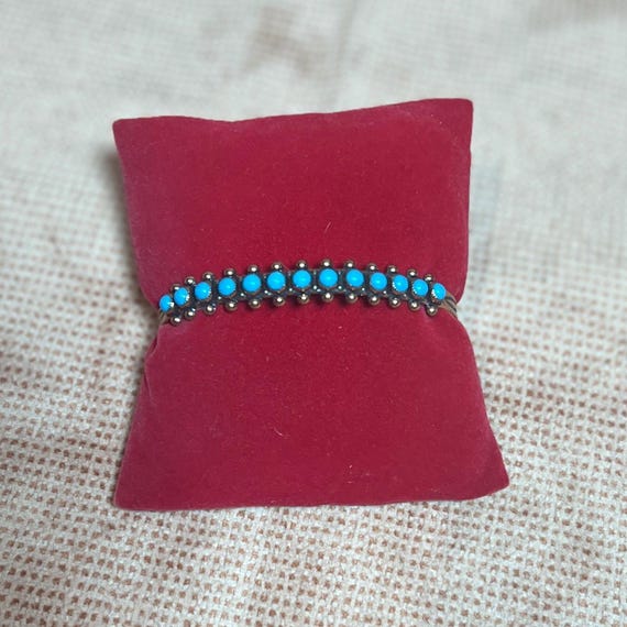 Solid Copper and Turquoise Cuff Bracelet - image 2