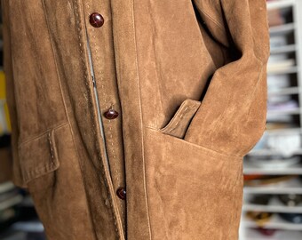 Vintage 90's Golden Bear Tan Suede Leather Shirt Jacket - Etsy