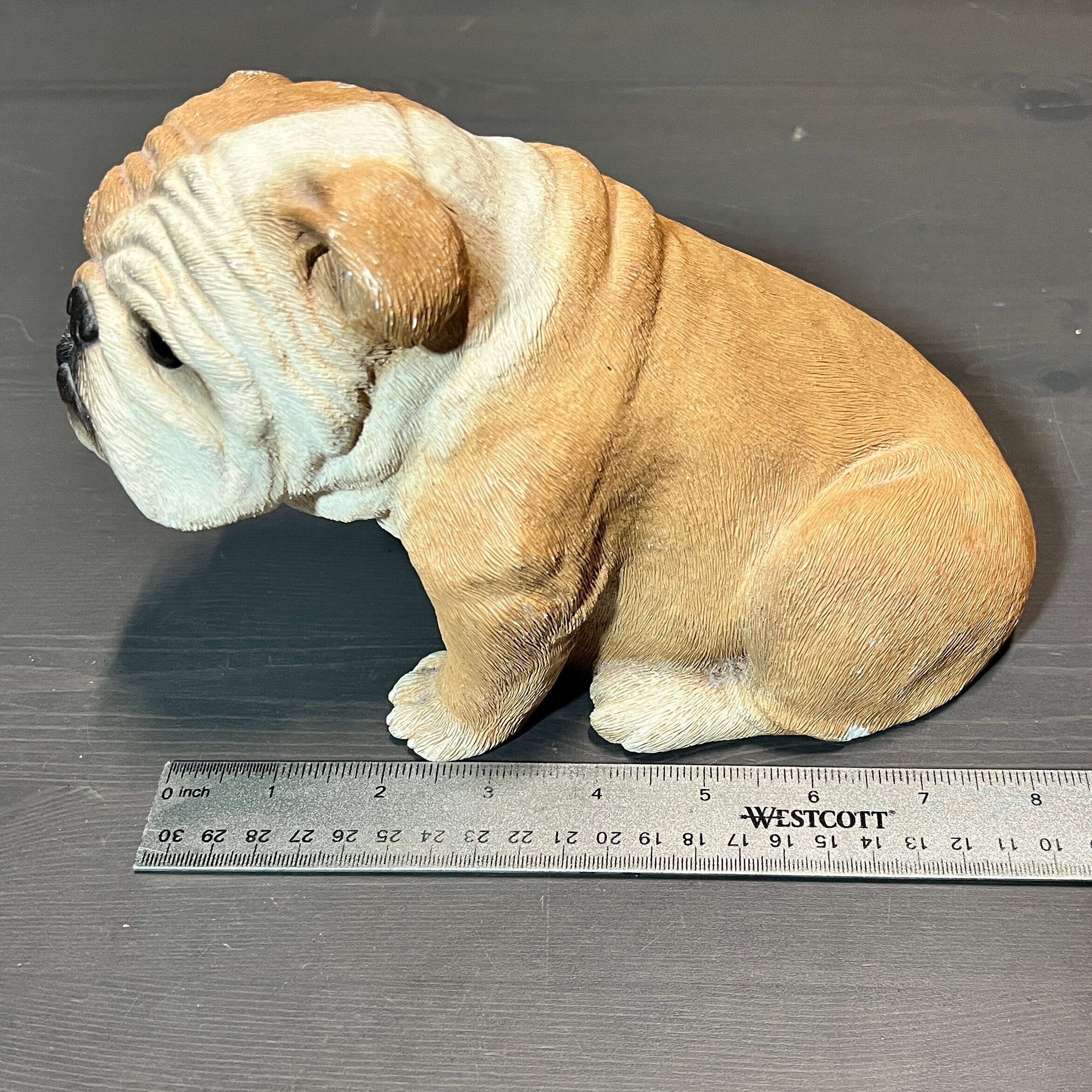 Vintage Fawn Bulldog 179 Sandicast Sculpture 1984 Sandra Brue With