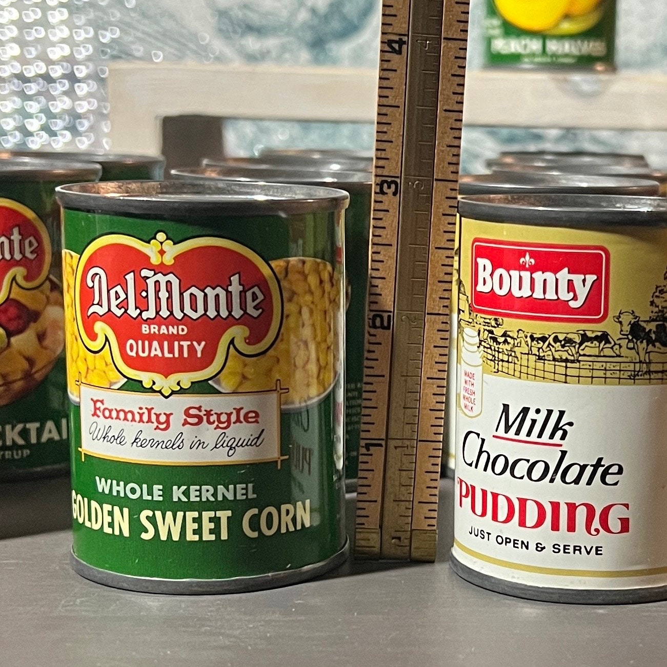 昭和レトロ　デルモンテDELMONTE ブリキ　缶 ヴィンテージ ごっこ遊び おもちゃ 食料品店 ブリキ食品缶