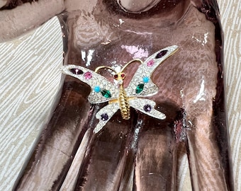 Daniel Swarovski バタフライブローチ Rare Retired Daniel Swarovski Paradis Akima Topaz Crystal Fly