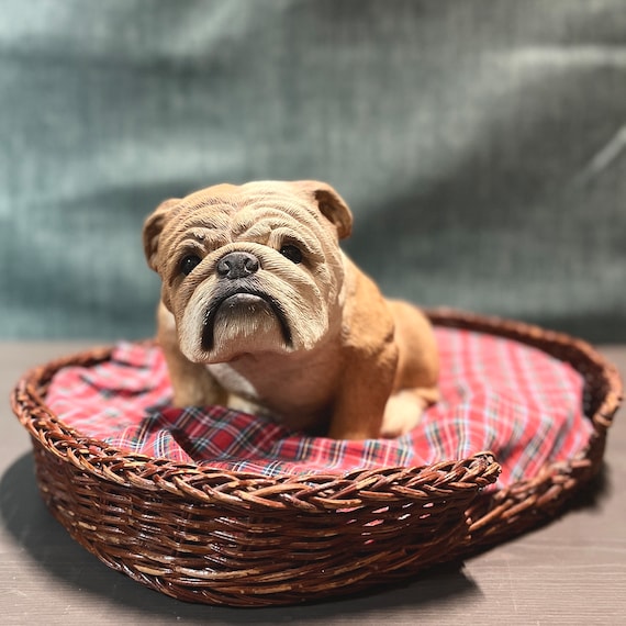 Vintage Fawn Bulldog 179 Sandicast Sculpture 1984 Sandra Brue With