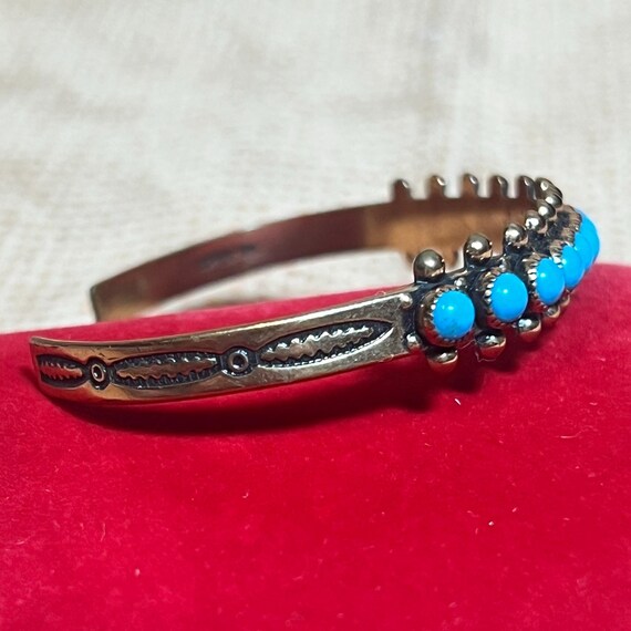 Solid Copper and Turquoise Cuff Bracelet - image 3
