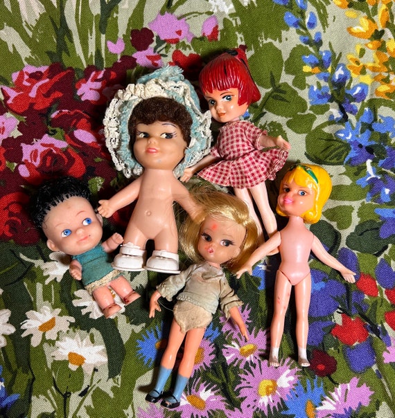 1960 年代のヴィンテージ ラバー ミニチュア ドール ロット - ドリー 