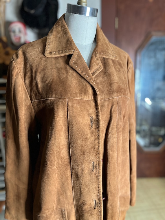 Vintage 90's Golden Bear Tan Suede Leather Shirt Jacket - Etsy