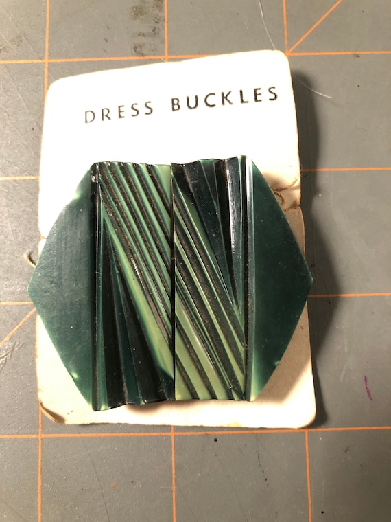 Vintage green Bakelite belt buckle - Lot #3