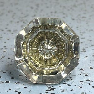 Antique Crystal Door Knob - Octagonal Door Knob - Cottagecore - Shabby Chic - Solo Knob