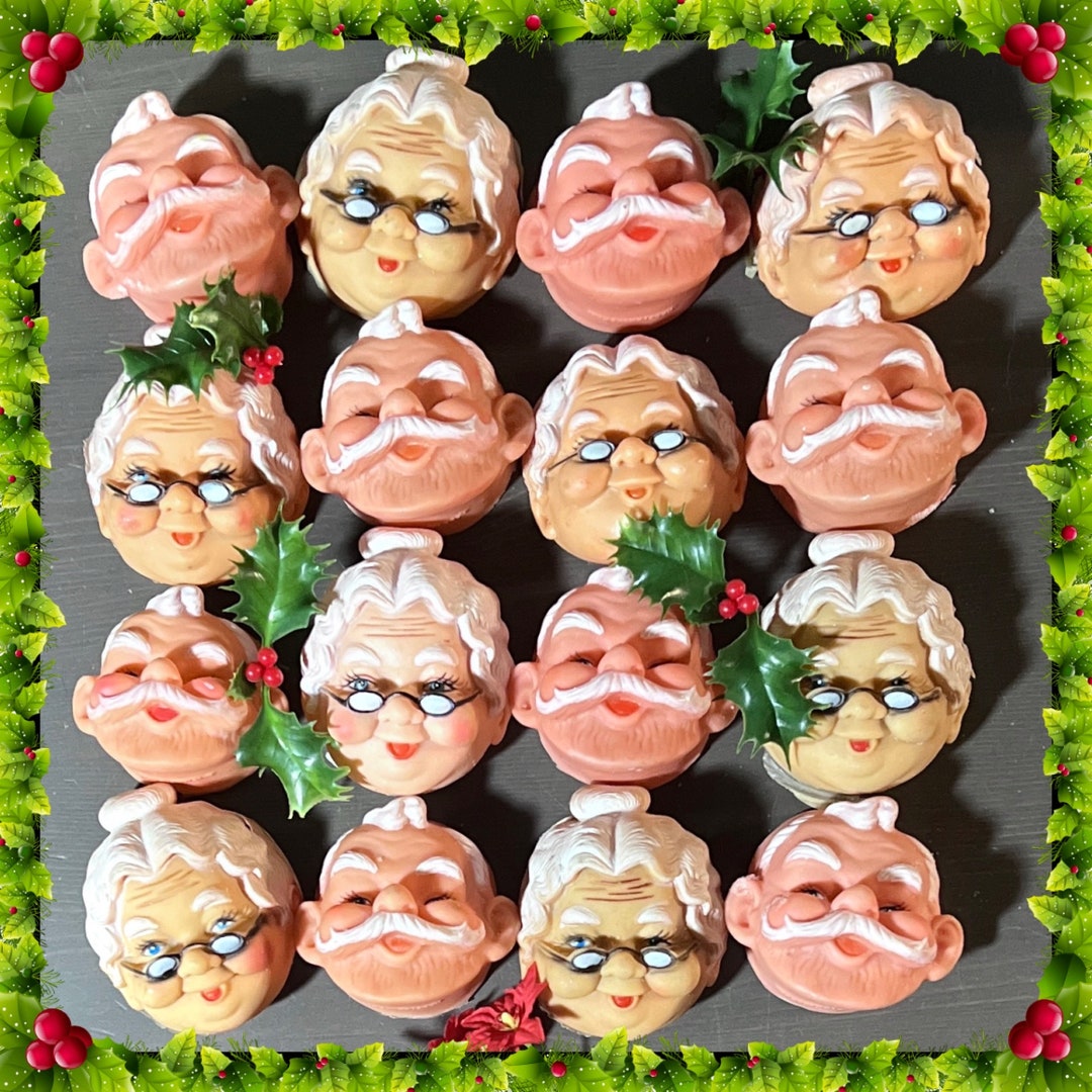 Santa and Mrs.claus Vintage Made in Hong Kong Rubber Face DIY Kit Doll ...