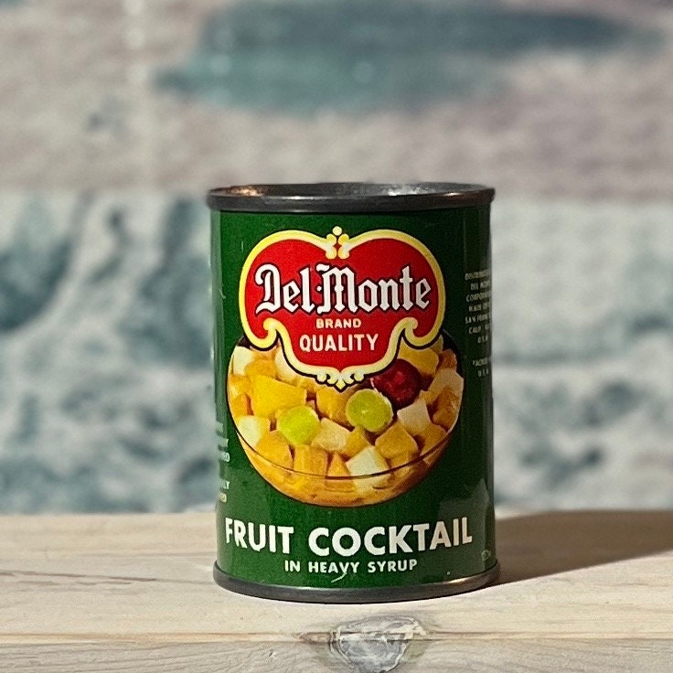 昭和レトロ　デルモンテDELMONTE ブリキ　缶 ヴィンテージ ごっこ遊び おもちゃ 食料品店 ブリキ食品缶