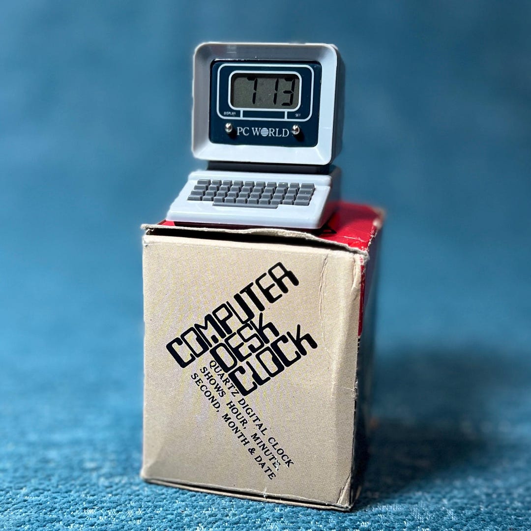 Vintage Miniature Digital PC World Computer Desk Clock - WORKS - Etsy