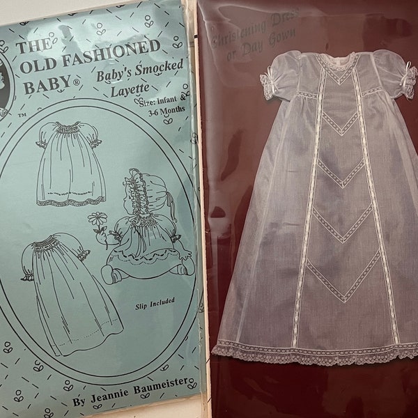 TWO Baby patterns, vintage Baby’s smocked Layette and vintage Christening or day gown.