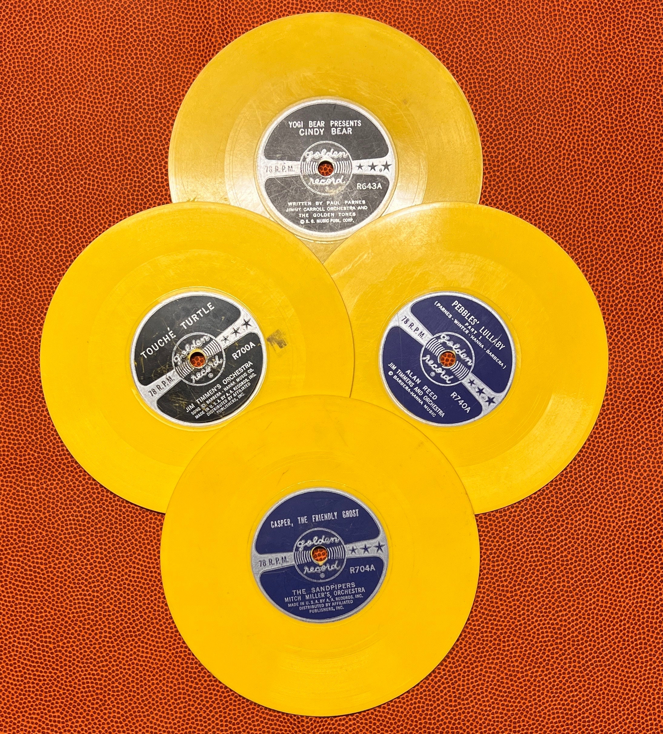 Four Vintage Golden Records Childrens 78 Rpm Records Yogi Bear