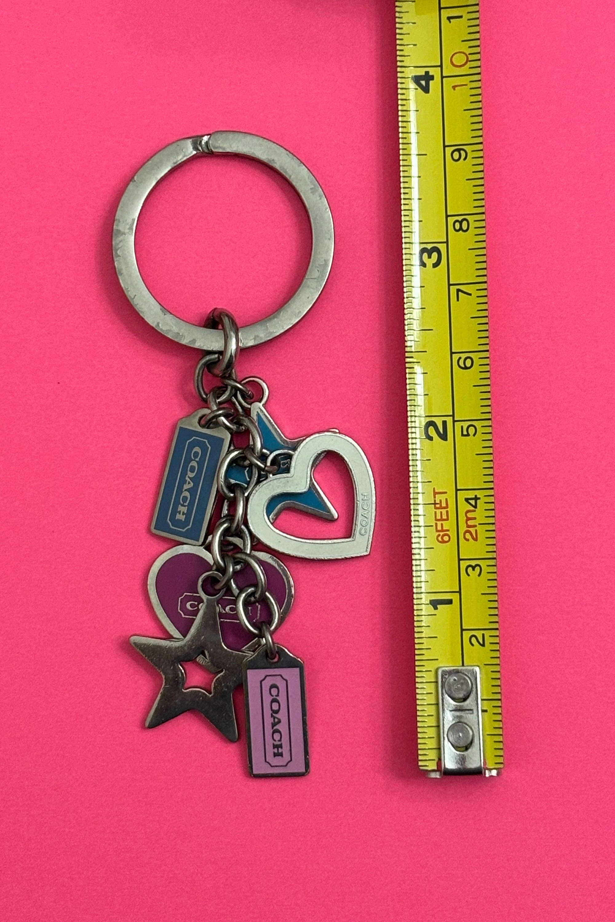 関税・送料込み★COACH★Rainbow Heart Charm Keychain Coach Rainbow Heart Charm Keychain | Shopbop