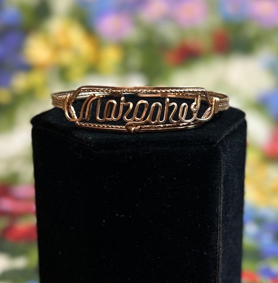 MARGARET! Bangle Bracelet Script Personalized Mar… - image 1