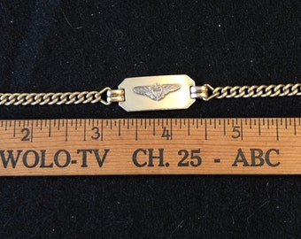 WWII Navy Sweetheart Bracelet -- 1/20 12KT Vermeil Over Sterling