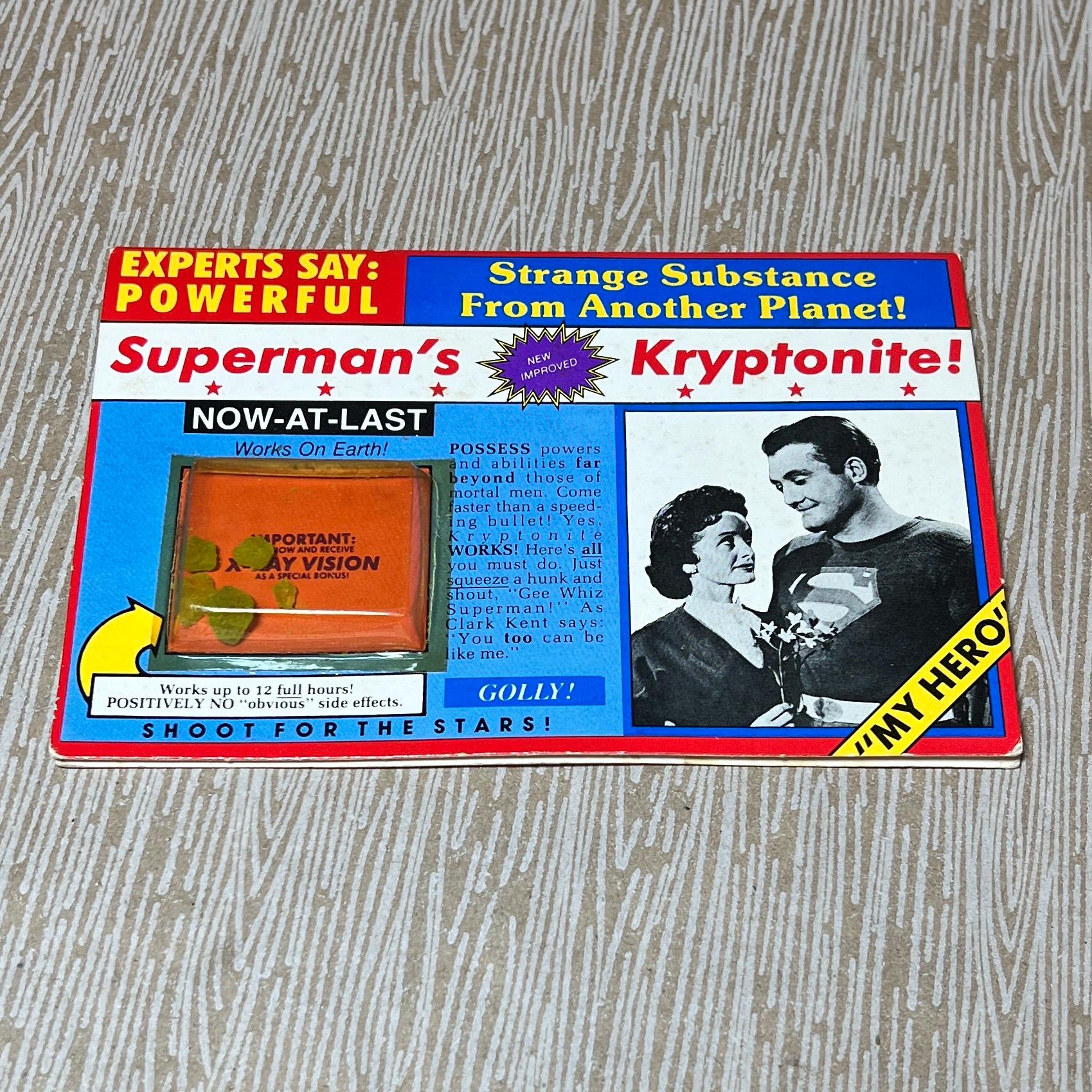 Vintage Superman's Kryptonite Novelty Toy/card C1983 - Heart Throbs ...