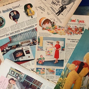Vintage Magazine Ads Lot 20 pieces -- Ephemera Collage Art Crafts