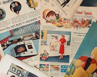 Vintage Magazine Ads Lot 20 pieces -- Ephemera Collage Art Crafts