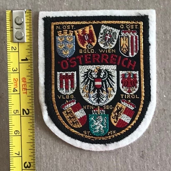 Embroidered felt travel patch, Osterreich Austria