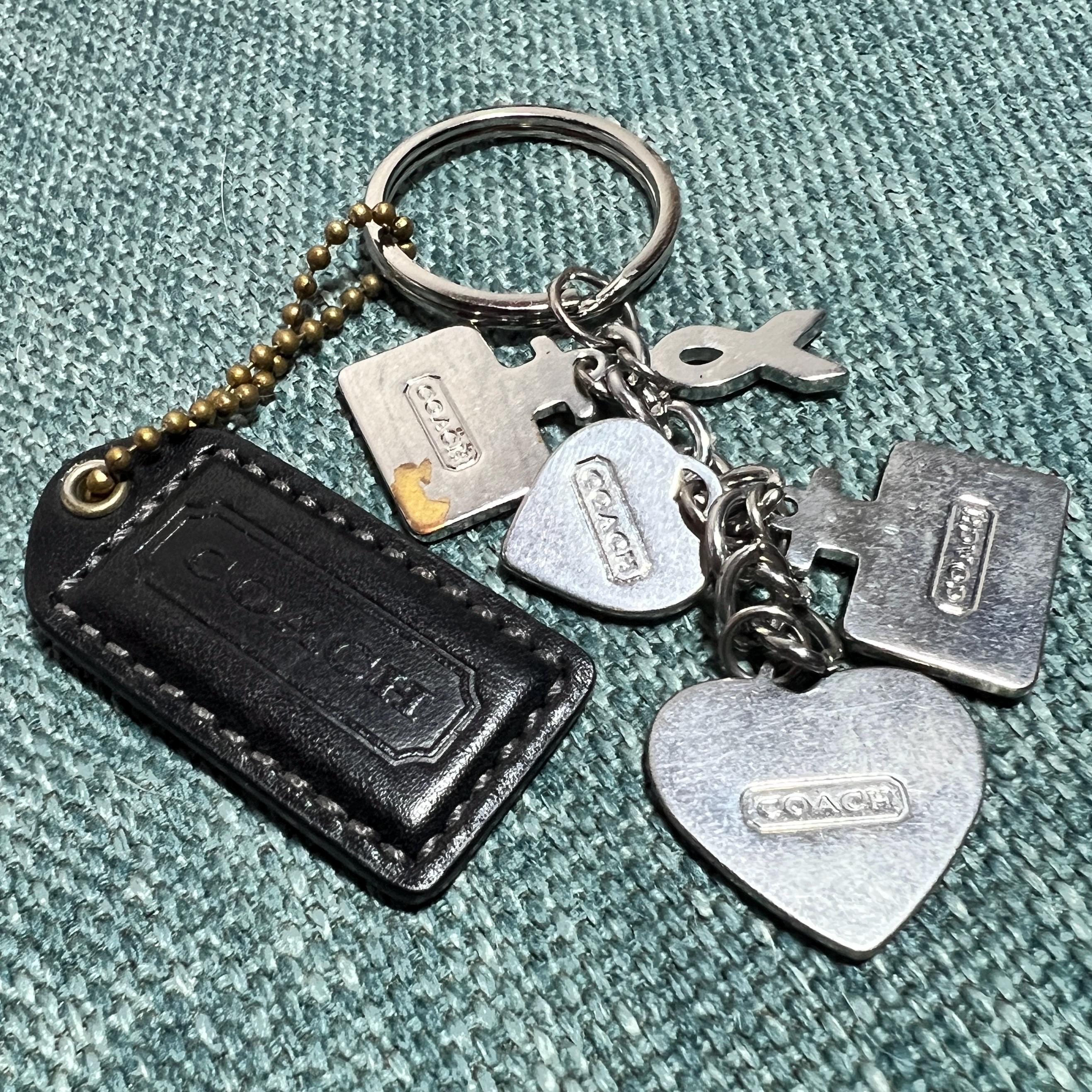 Coach Keychain -- Charms, Hearts, Leather Tag - Etsy